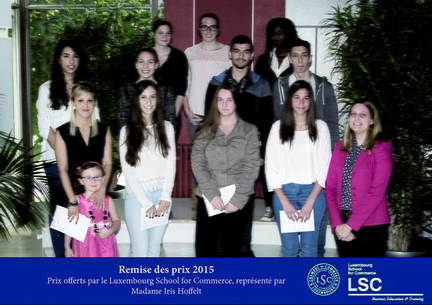 Photos lauréats prix scolaires 2015 LSC